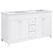 Bathroom Vanity Cabinet Only, 3 Drawers & 4 Doors & Double Layer Shelves - White Noble House