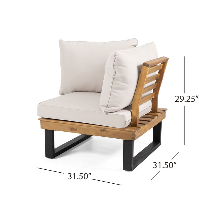Sebastian Corner Chair, Coffee Table - Beige / Light Brown