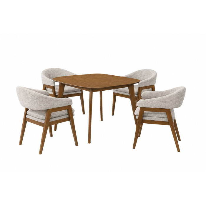 Miller - 5 Piece Set (39" Square Dining Table With 4 Arm Chairs) - Walnut / Gray New Classic