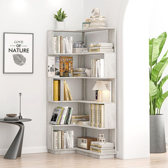 L-Shaped Corner Bookshelf Home Essentials