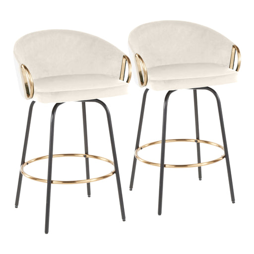 Claire - Contemporary / Glam Counter Stool (Set of 2) Lumi Source