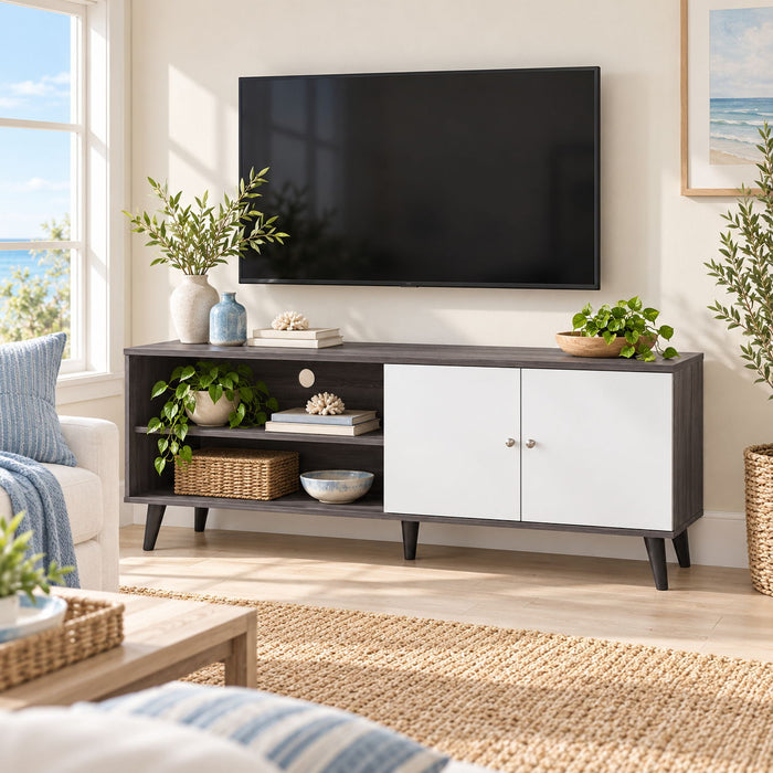 Amidon - TV Stand, With 2 Storage Shelves And 1 Cabinet US Pride