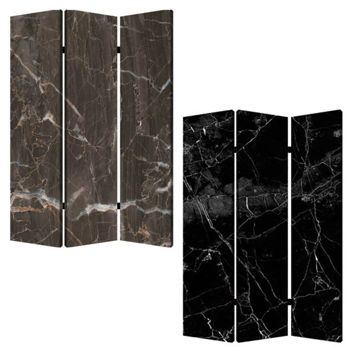 Wood Canvas Black Marble Screen - Multi Color