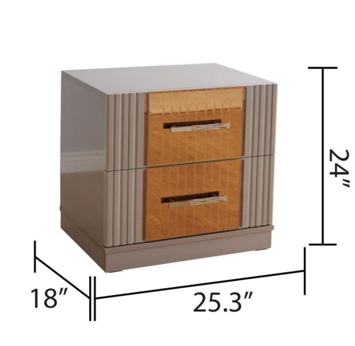 Lorenzo - Drawer Nightstand - Gray Matrix Furniture Group