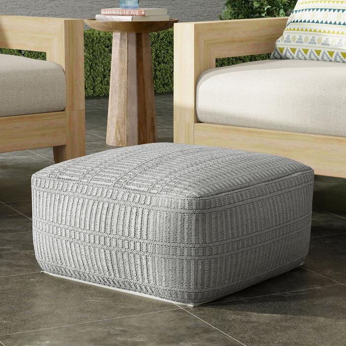 Safford - Square Outdoor / Indoor Pouf Simpli-Home