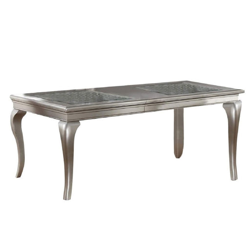 Rectangle Dining Table With Carved Accents - Champagne / Silver Home Essentials