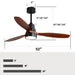 Ceiling Fan With Reversible DC Motor, LED Light, Solid Blades, Remote Control Daily Nest