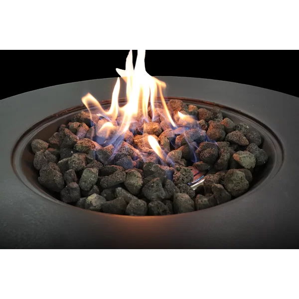 Fibre Reinforced Propane Gas Outdoor Fire Pit Table With Lid - Charcoal LSI Patio Furniture