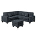 Sectional Set With Corner Wedge Ottoman USB Port Home Essentials