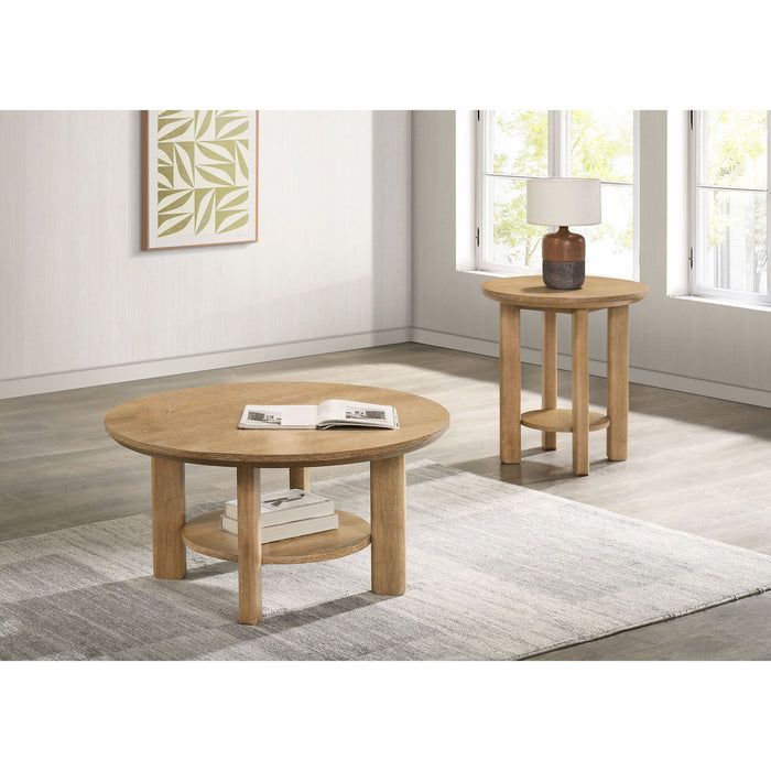 Crispin - 2 Piece Coffee Table Set With Open Shelves Furniture Max