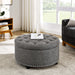 Tufted Storage Ottoman With Upholstery Home Essentials