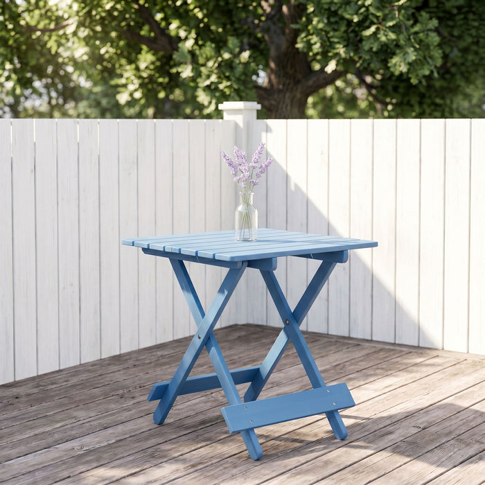 Folding Square Table For Backyard - Blue Home Essentials