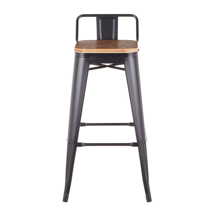 Oregon - Industrial Low Back Barstool (Set of 2) - Black Lumi Source