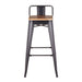 Oregon - Industrial Low Back Barstool (Set of 2) - Black Lumi Source