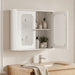 Louvered Double Door Wall Mounted Bathroom Cabinet - White Home Essentials