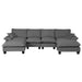 Modular Sectional Sofa With Movable Ottoman & Pillows Home Essentials