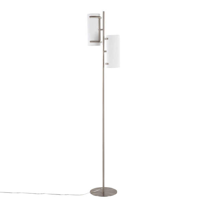 Rhonda - Contemporary / Glam Floor Lamp - Nickel / White