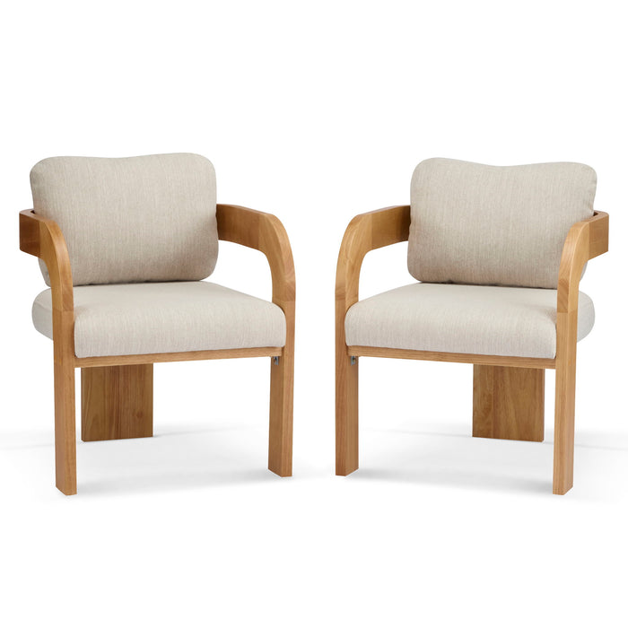 2 Pack Dining Chairs With Pillow Back Noble House