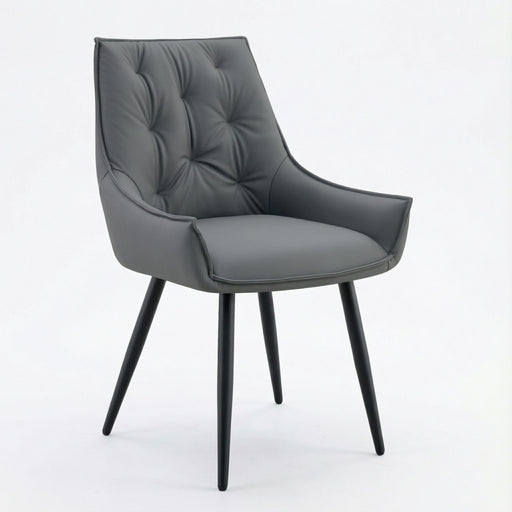 Dining Kitchen Chairs, Flat Back (Set of 2) - Dark Gray Home Essentials