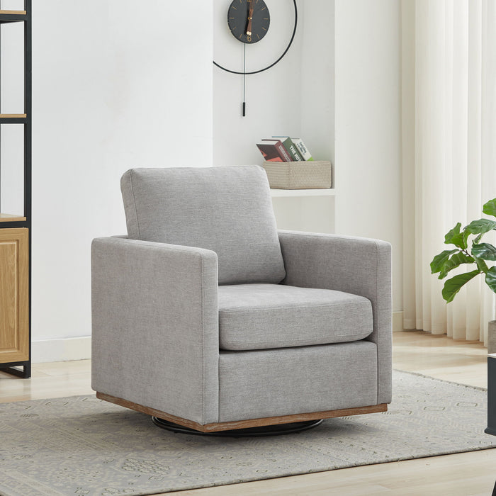 Square Upholstered Swivel Accent Chair Home Essentials