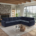 L-Shaped Sofa Couch With Pull Out Bed With Nailhead Trim & Rolled Arm Home Essentials