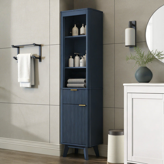 Tall Bathroom Storage Cabinet With Adjustable Shelves And 1 Drawer & Door Noble House