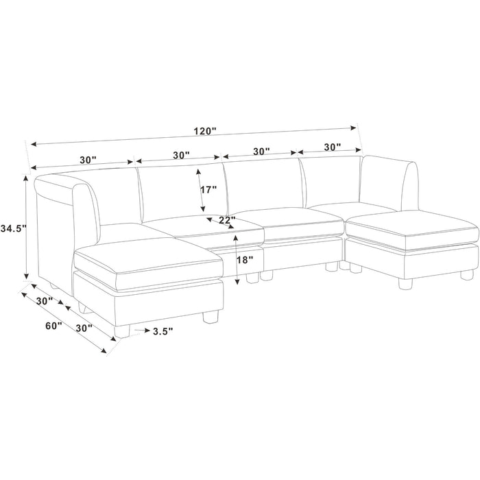Upholstered Modular Sectional Home Essentials