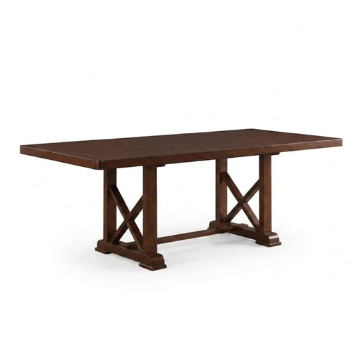 Dining Table With Leaf And Unique X Design Base - Cherry Home Essentials