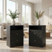 Nightstand With Diamond Carvings Handles, 2 Drawers & Charging Station Home Essentials