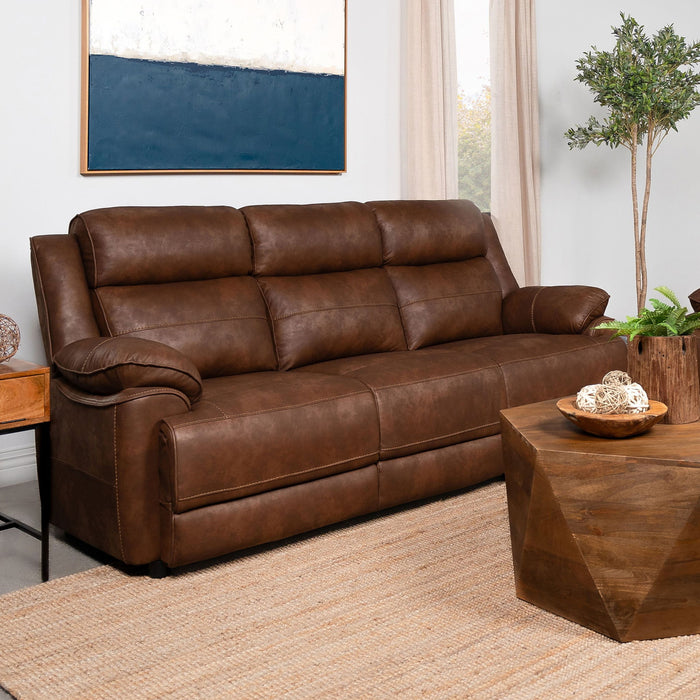 Worthington - Padded Arm Sofa - Dark Brown Furniture Max