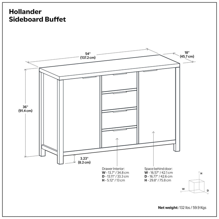 Hollander - Handcrafted Sideboard Buffet Simpli-Home