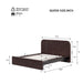 Queen Size Platform Bed Frame With Rounded Headboard - Walnut Noble House