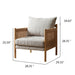 Accent Armchair With Removable Cushions For Living Room - Matte Black / Natural / Sand Home Essentials