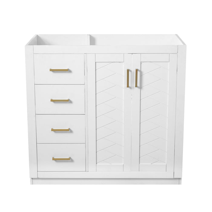 Retro Style Bathroom Vanity, 3 Drawers & Soft Closing Doors Hearth and Haven