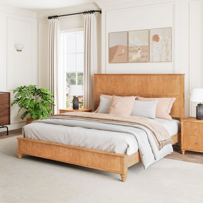 Platform Bed Frame & Tall Headboard Home Essentials