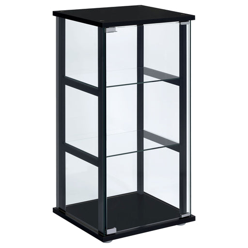 Callie - 3 Shelf Curio Cabinet - Black Furniture Max