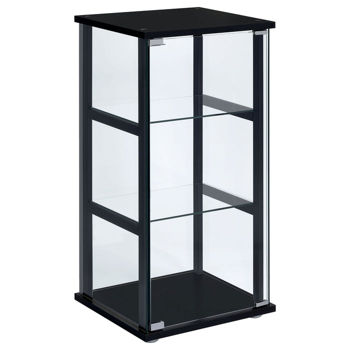 Callie - 3 Shelf Curio Cabinet - Black Furniture Max