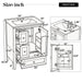 Modern Bathroom Vanity With Sink, Soft Close Drawers & Door, Storage Rack Noble House