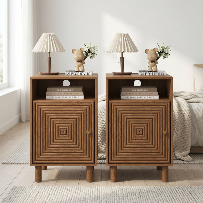 Nightstand With Charging Station & Storage Home Essentials