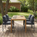 5 Piece Outdoor Patio Dining Set With Table, Chairs With Cushions - Gray / Light Teak Noble House