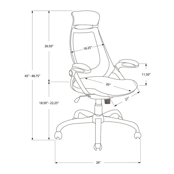 Office Chair, Adjustable Height, Swivel, Ergonomic, Armrests, Contemporary & Modern 8th Street