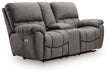 Bakerstein - Power Recline Loveseat/Console/Adjustable Headrest - Galaxy Signature Design by Ashley®