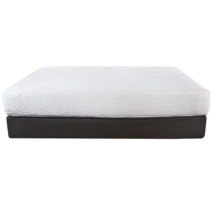 10.5" Queen Hybrid Lux Memory Foam And Wrapped Coil Mattress - White / Black