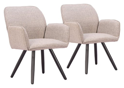Sieve - Swivel Dining Chair (Set of 2) - Beige / Black Zuo Modern