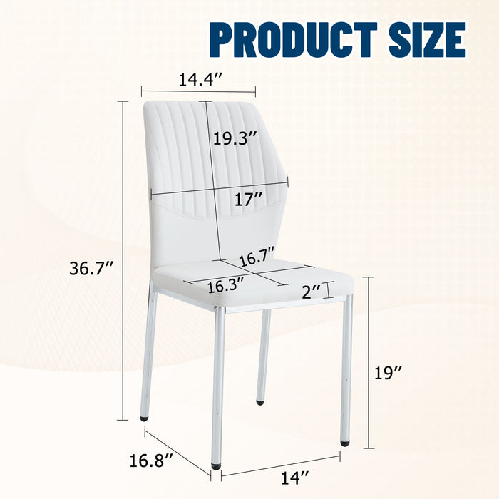Luxury Simple High Resilience Dining Chair With Metal Legs