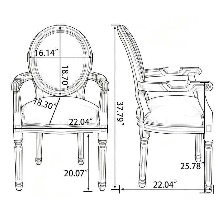 Upholstered Dining Armchair (Set of 2) - Beige Home Essentials