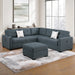 Casual Simple Tufted Sectional 4 Piece Set With USB Loveseat Home Essentials