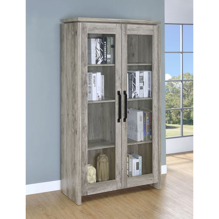 Myerson - 2 Door Tall Cabinet - Gray Furniture Max