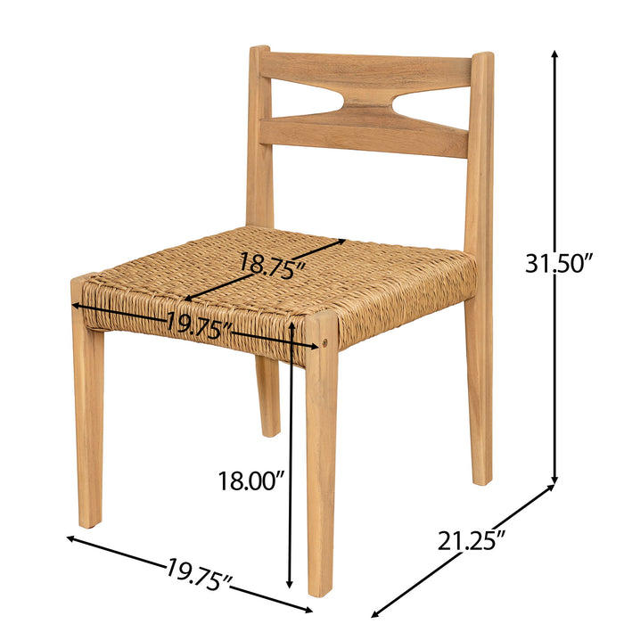 Dining Side Chairs, Indoor Outdoor Armless Chair (Set of 2) Noble House