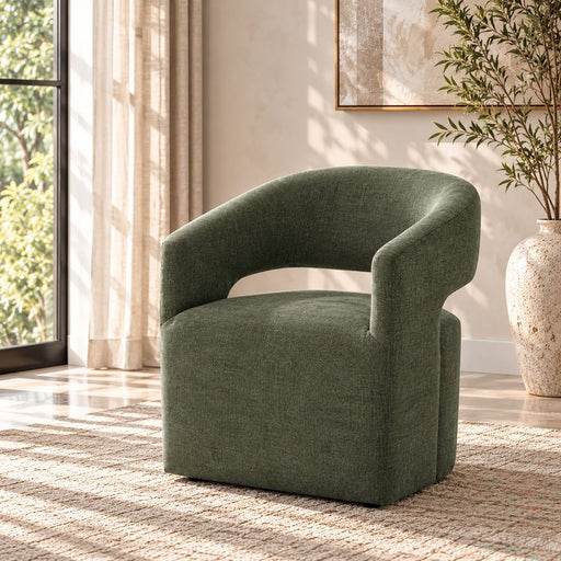 Libni - Arm Chair With Casters - Green Linen ACME